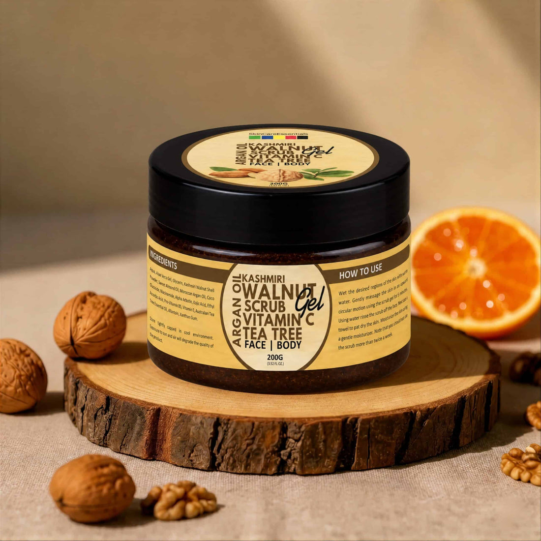kashmiri walnut face scrub