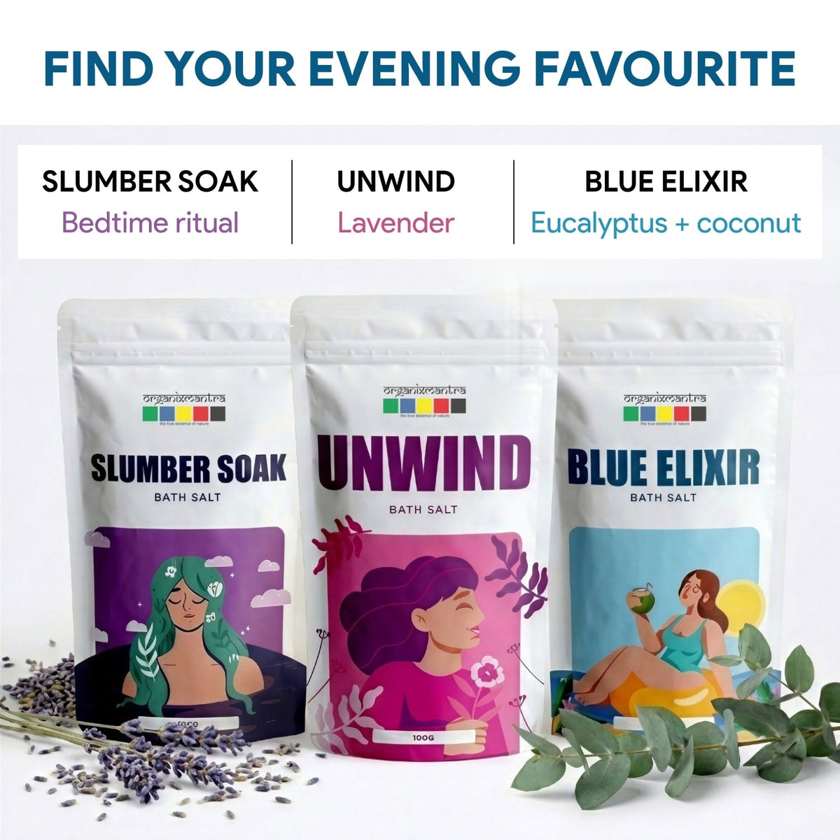 organix mantra bath soak range slumber soak unwind blue elixir