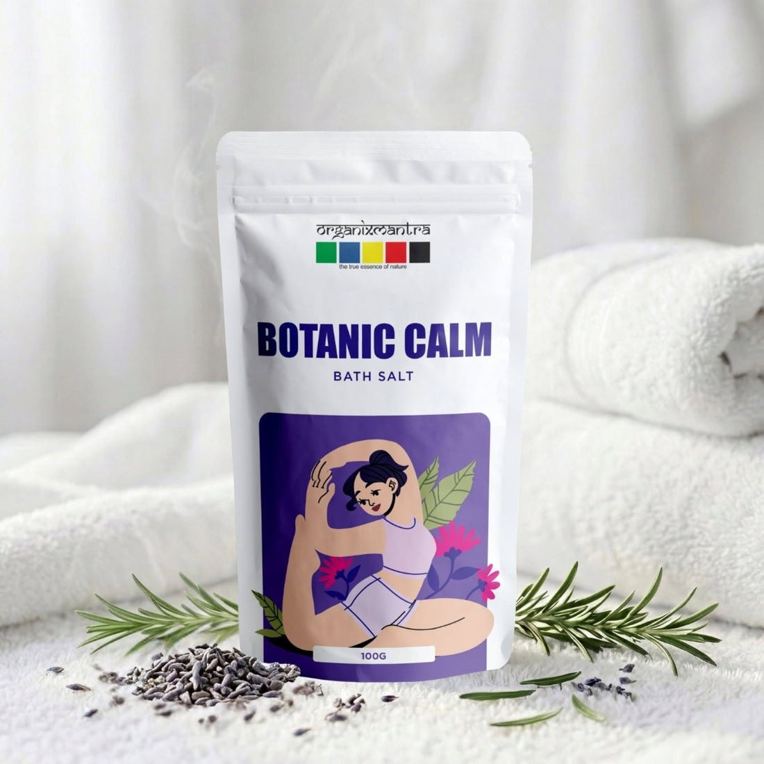organix mantra botanic calm lavender rosemary bath salt 100g