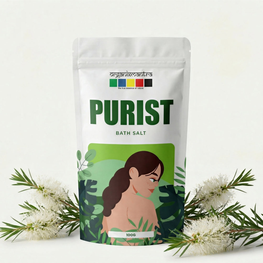 organix mantra purist tea tree epsom bath salt 100g