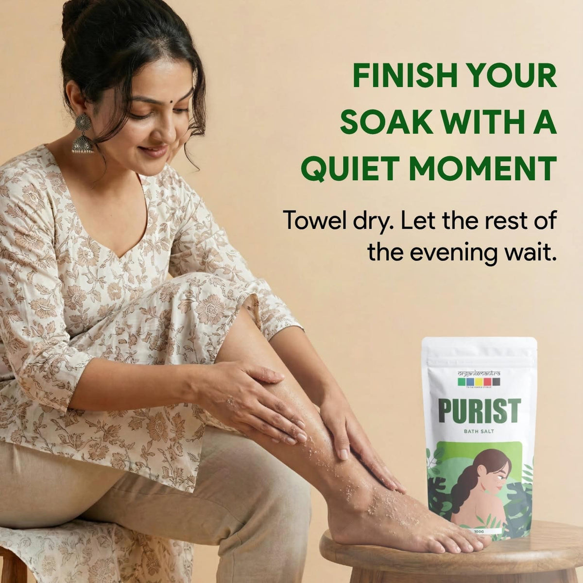 purist bath salt post soak towel dry moment