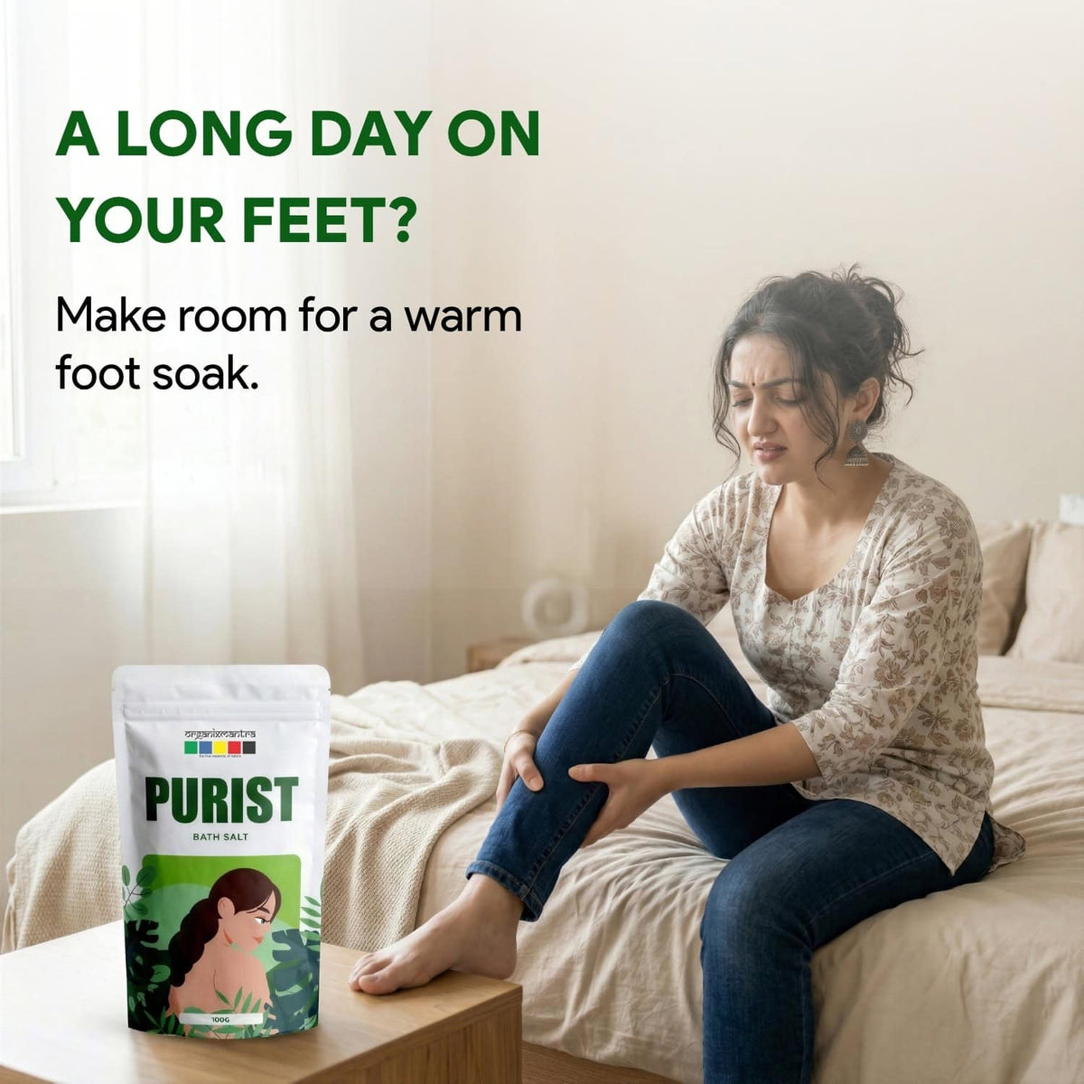 purist bath salt tired feet after long day