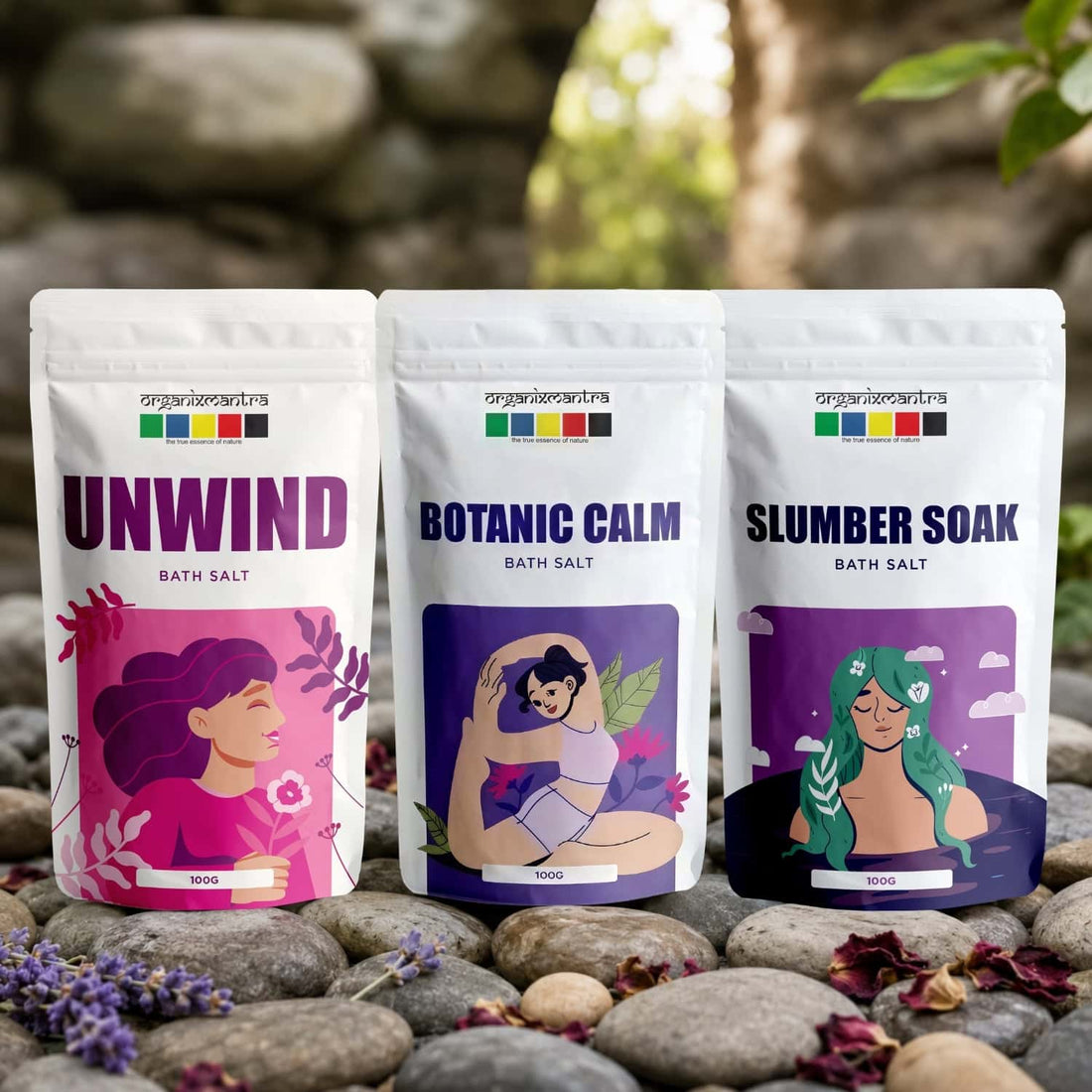 the calm trilogy bath salt gift set