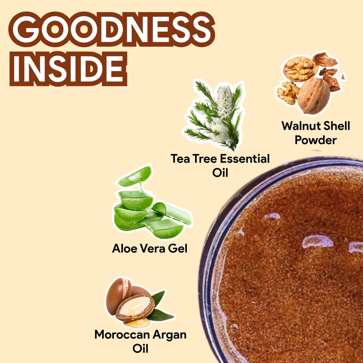 walnut scrub with natual ingredients